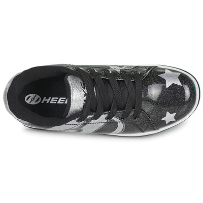 HEELYS Girl's Split (Big Kid) Wheeled Heel Shoe 5 Big Kid Black/Silver Glitter