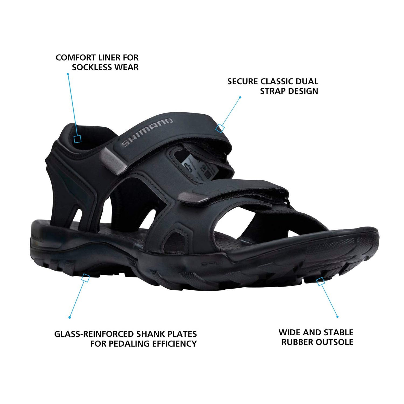 SHIMANO SH-SD501 SPD Sandal, Black, 5.5-6 Men (EU 39)