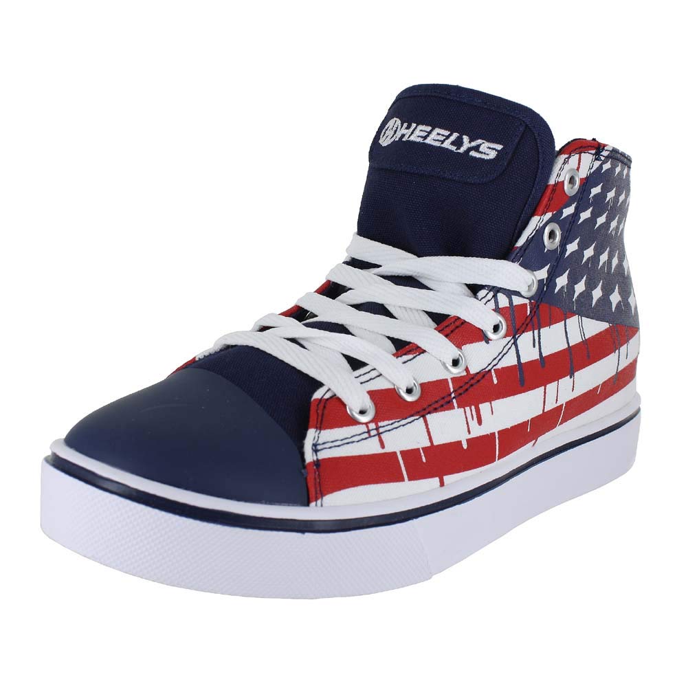 HEELYS Mens Hustle American Flag (Little Kid/Big Kid/Adult) 2Y Blue,red