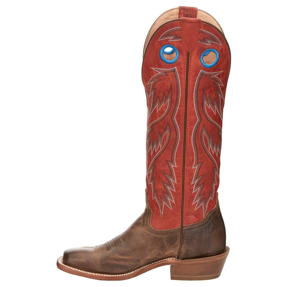 Tony Lama Men`s Colburn Wood Brown 17in Fire Orange Top Buckaroo Sq Toe Boot Brown 10 EE