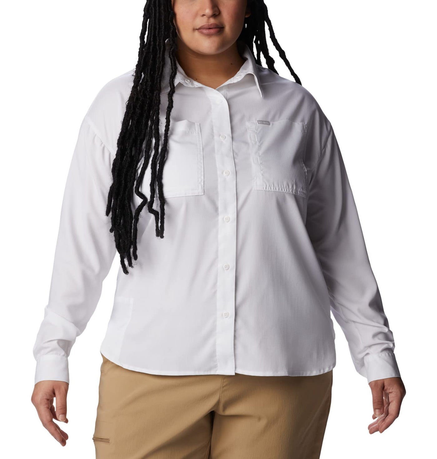 Columbia Women's Silver Ridge Utility Long Sleeve Shirt, White, Large