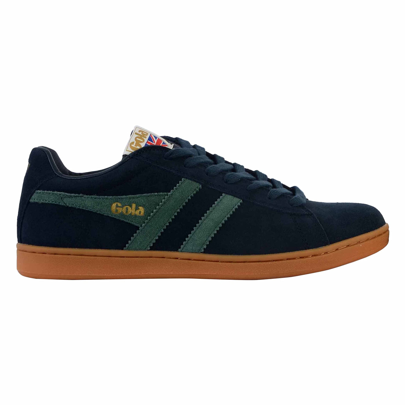 Gola Men's Equipe Suede Sneaker, Navy/Sage/Gum, 13