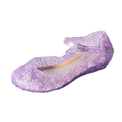 O&N Princess Girls Queen Dress Up Cosplay Jelly Shoes for Kids Toddler Dance Party Sandals Mary Janes Purple 12.5 M US Little Kid