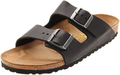 Birkenstock Unisex Arizona Sandal,Black Oiled Leather,46 N EU