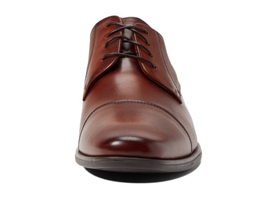 Florsheim Jackson Cap Toe Oxford Formal Shoe for Men - Leather Upper with Man-Made Lining, Snipped Toe, and Blind Eyelets Cognac 7.5 M (D)