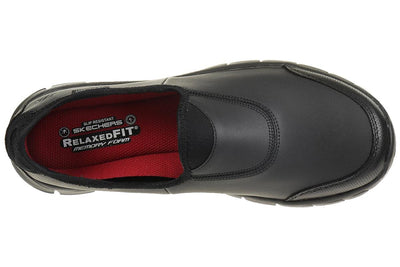 Skechers Women's Sure Track Slip Resistant Work Shoe 8 Black Leather