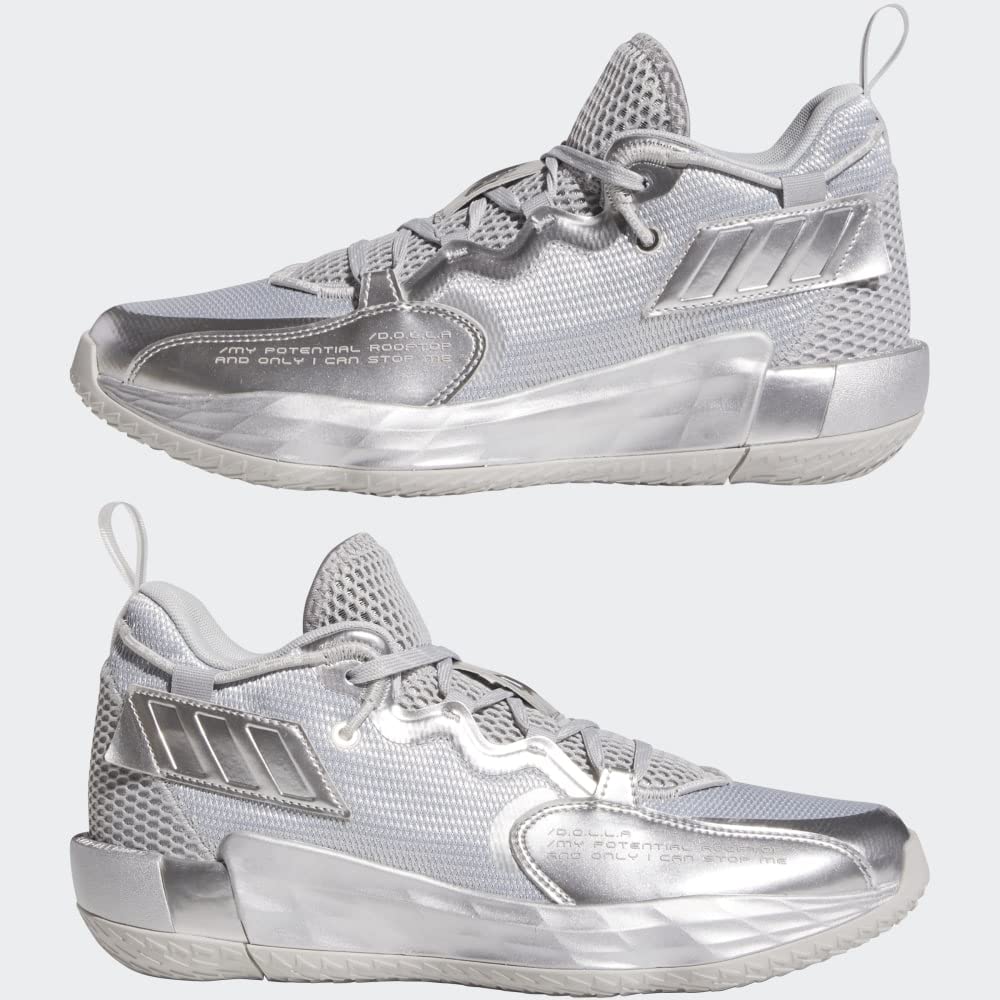 adidas Dame 7 Extended Play Basketball Shoes Grey/Silver Metallic/White Men's 11, Women's 12 Medium