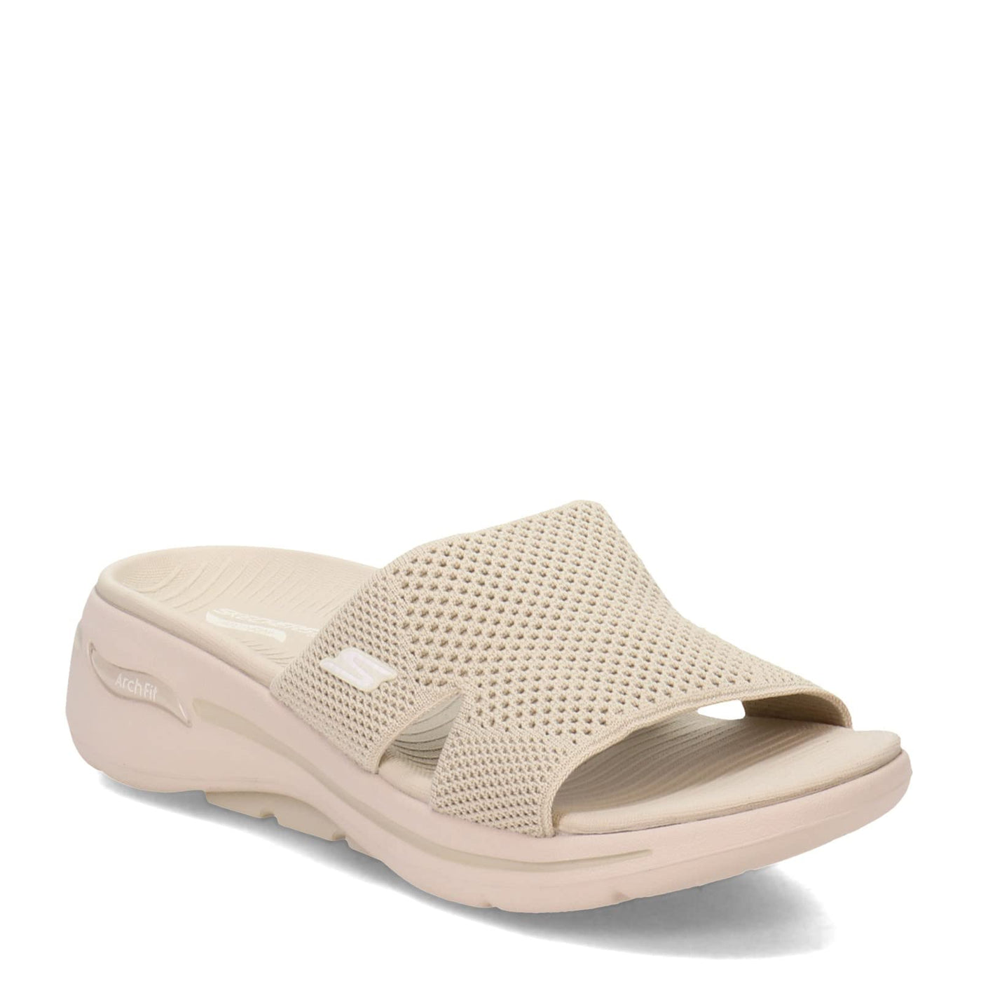 Skechers Women's Go Walk Arch Fit Slides - Worthy - Natural Textile - US 6