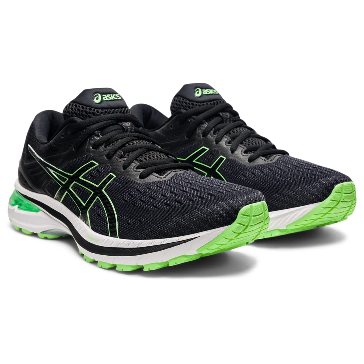 ASICS Men's GT-2000 9 Running Shoes, 8, Black/Bright Lime