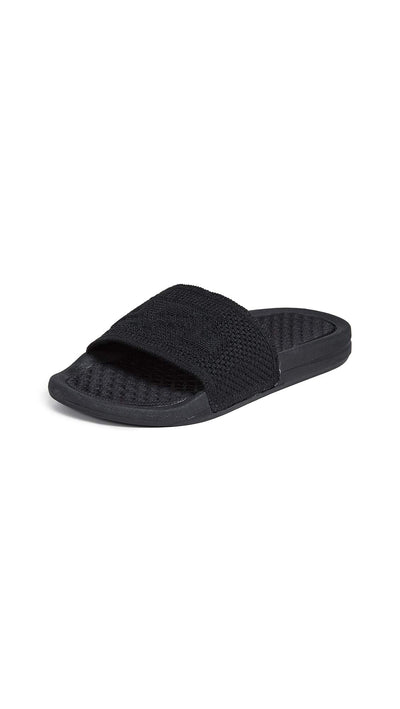 Athletic Propulsion Labs (APL) Women's Big Logo Techloom Slide Slipper, Black, 7