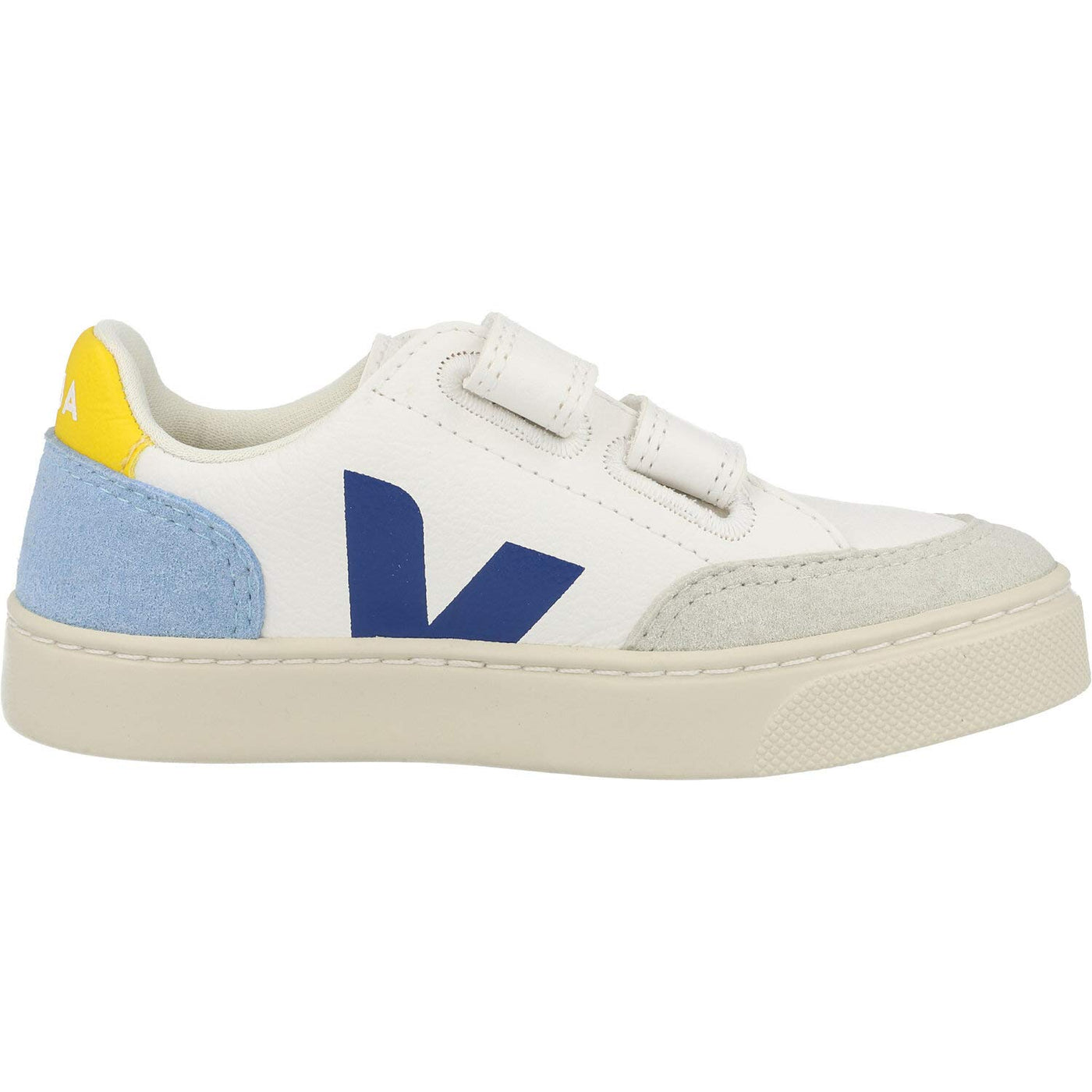 Veja Small V-12 Hook and Loop (Little Kid/Big Kid) Extra White Multicolor/Steel Unisex EU 30 (US 12.5 Little Kid) M