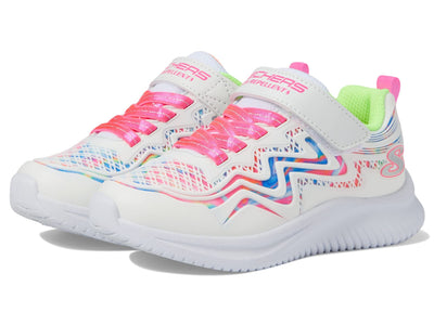 Skechers Kids Girls Jumpsters-Hydro Swirl Sneaker, White/Multi, 10.5 Little Kid