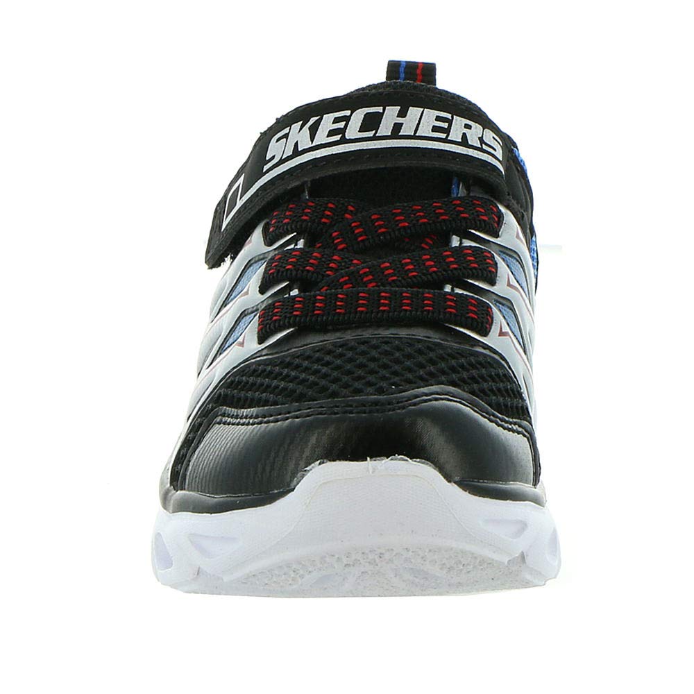 Skechers Boys S Lights: Hypno-Flash 3.0 Black Synthetic/Mesh/Red & Blue Trim Sneaker - 7