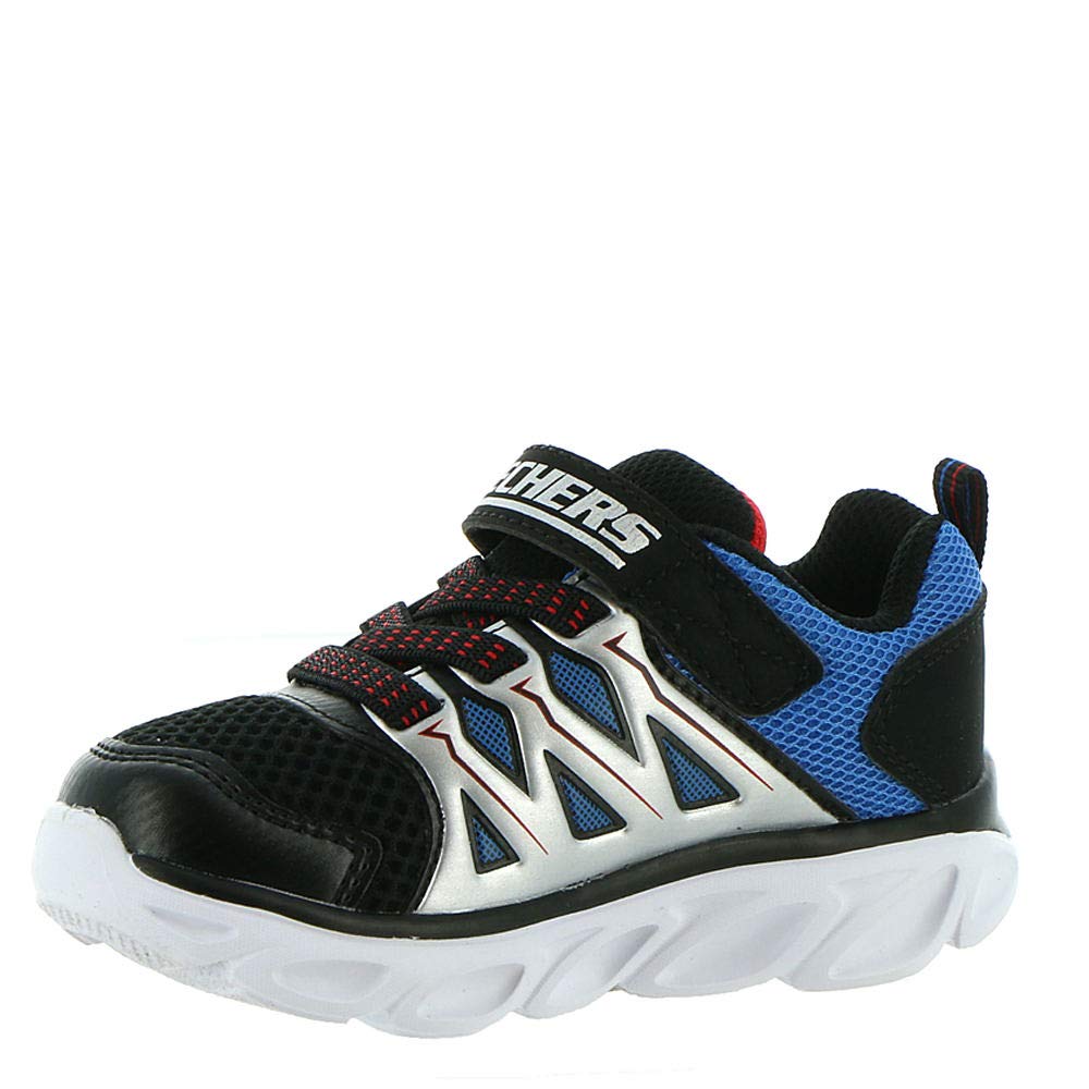 Skechers Boys S Lights: Hypno-Flash 3.0 Black Synthetic/Mesh/Red & Blue Trim Sneaker - 7