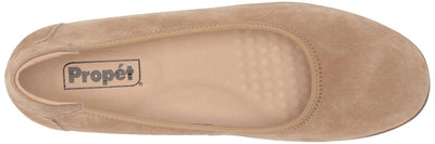 Propét Women's Yara Ballet Flat 8 Natural Buff Suede