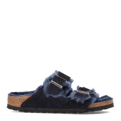 Birkenstock Arizona Shearling Suede Leather Narrow Women | Midnight (1020583) (7, Midnight)