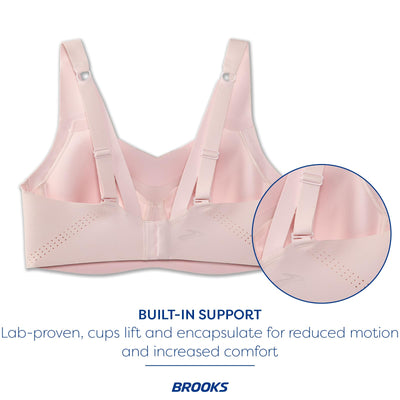 Brooks Women's Underwire Sports Bra for High Impact Running, Workouts & Sports with Maximum Support - Rosewater - 40 FF