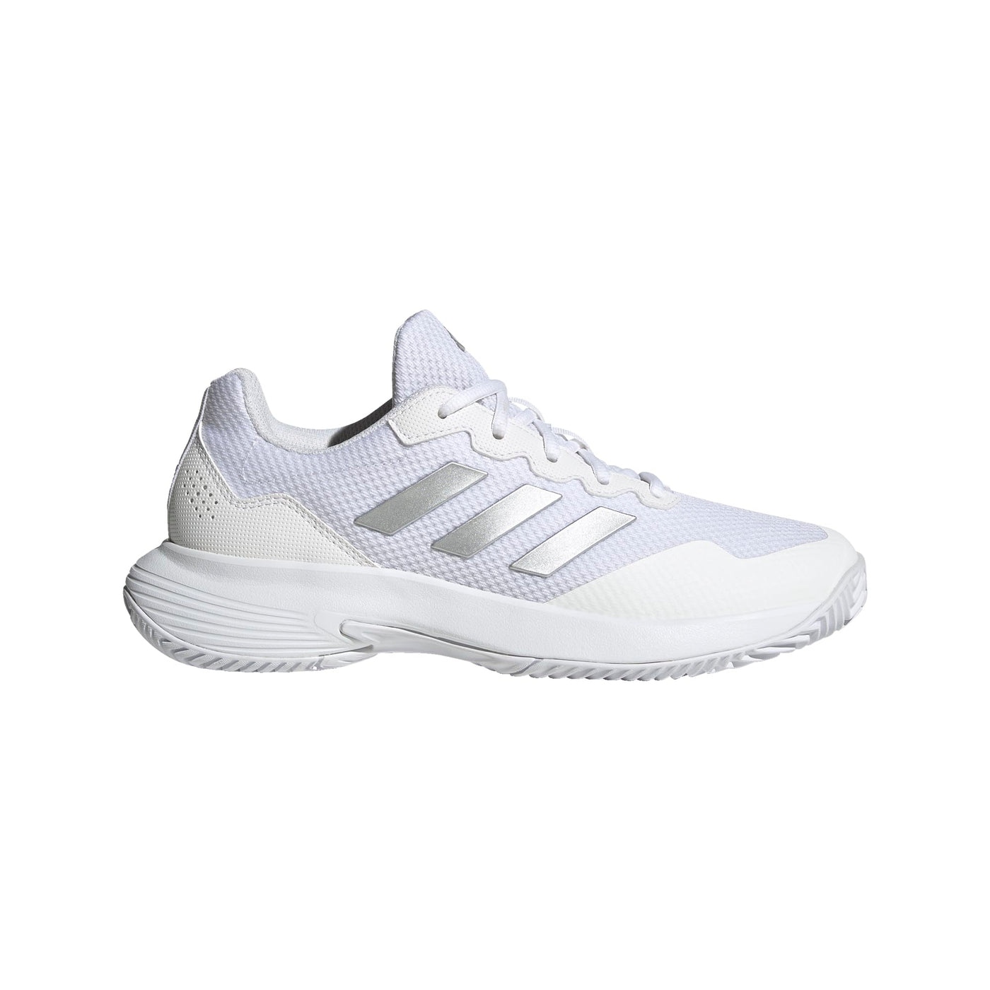 adidas Women's GameCourt 2 Sneaker, White/Silver Metallic/White, 6