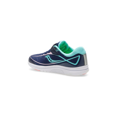 Saucony Unisex-Child Kinvara 10 A/C Sneaker, Navy/Turquoise, 135 Wide US Little Kid