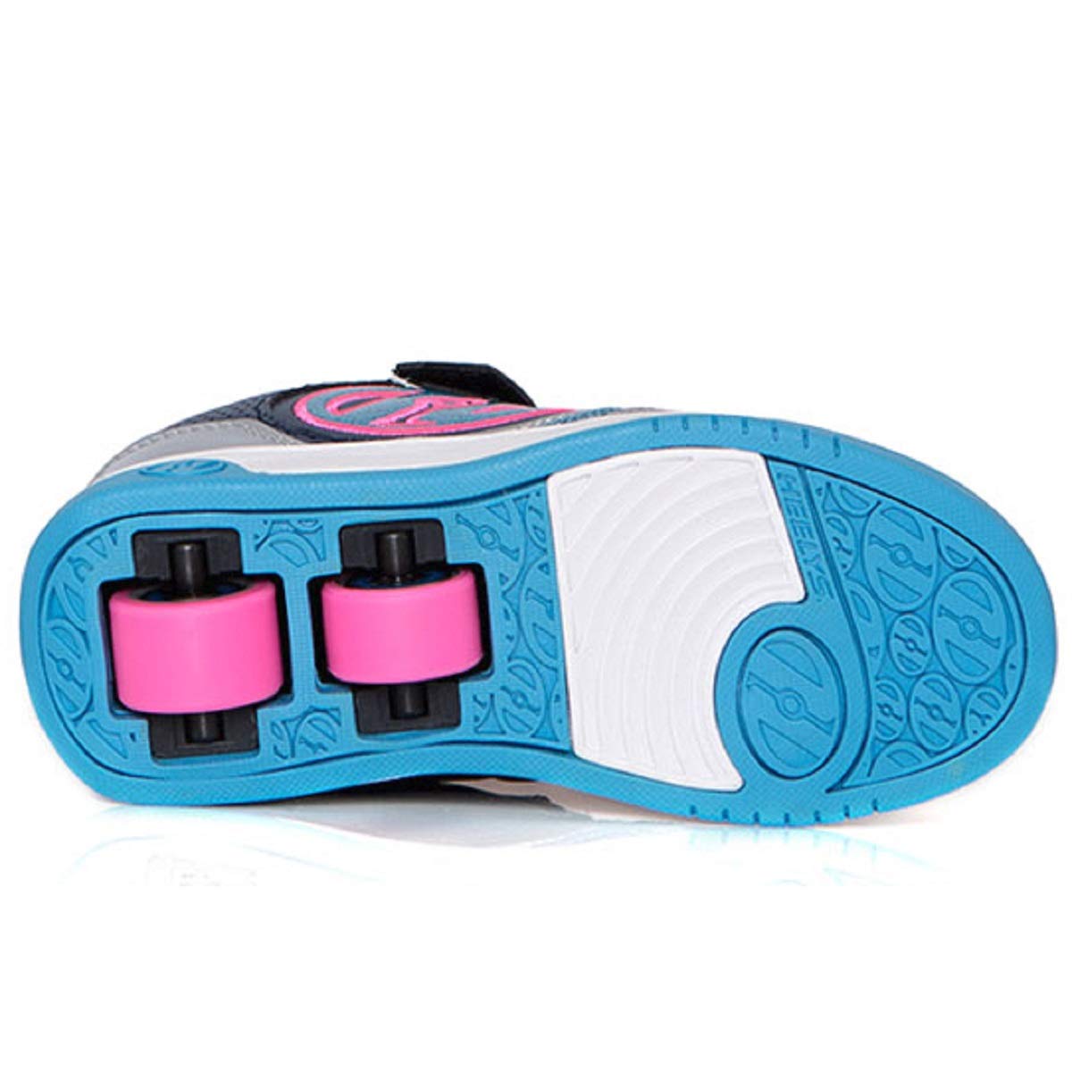 HEELYS Plus X2 (4 US Big Kid, Silver/Navy/Pink/Aqua)