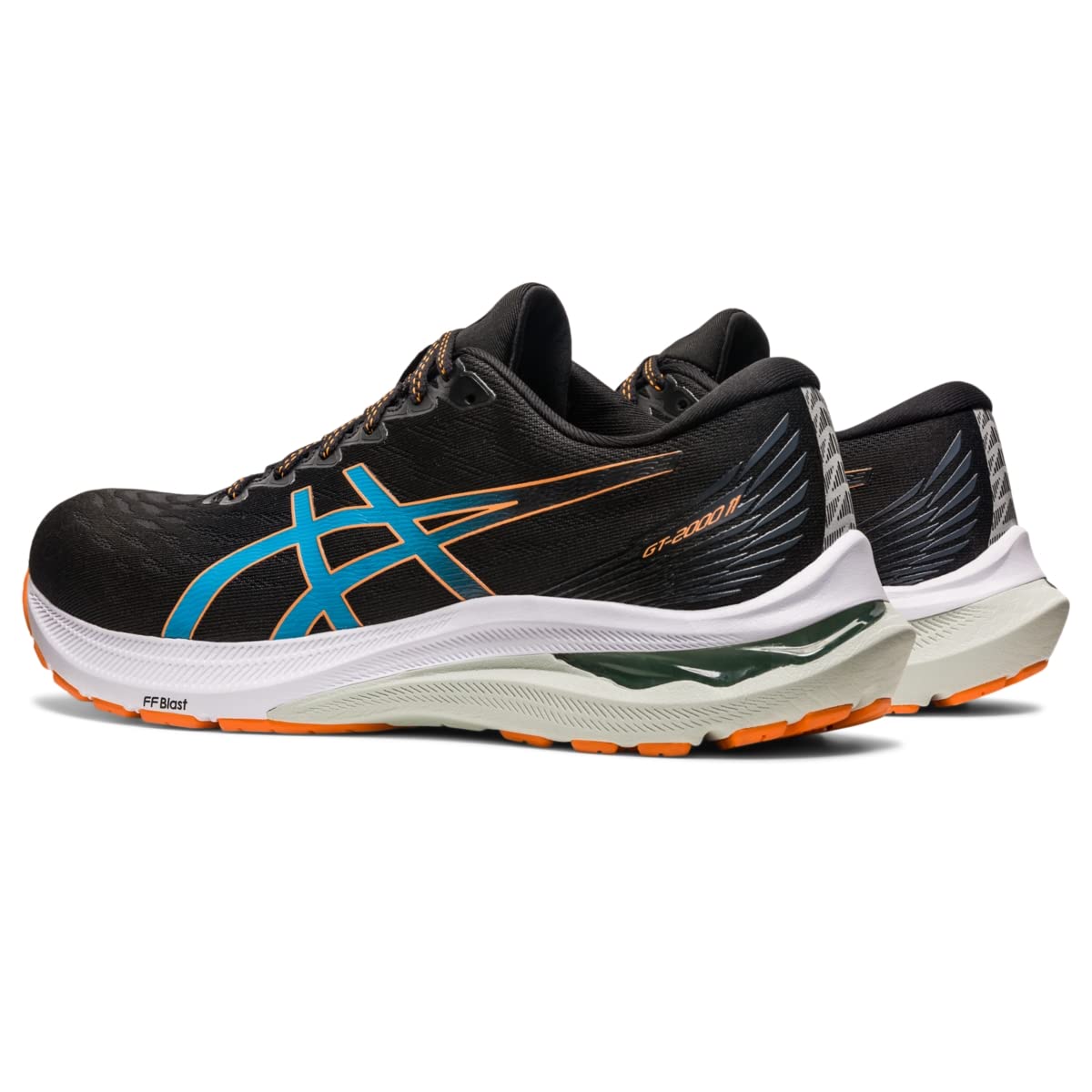 ASICS Men's GT-2000 11 Running Shoes, 7, Black/Sun Peach