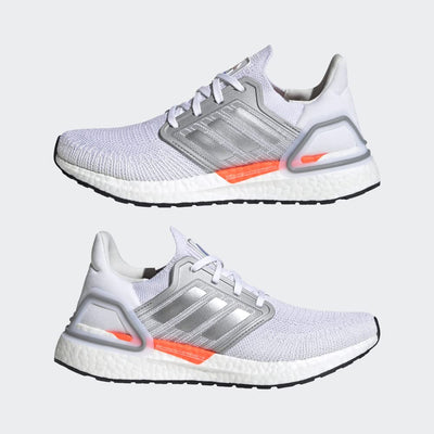 adidas Women's Ultraboost 20 Sb Running Shoe 6.5 White/Silver Metallic/Fresh Candy