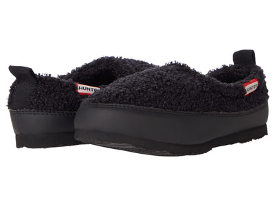 Hunter Faux Shearling and Fur Lining Sherpa Slipper for Girls and Boys - Slip-On Style, and Moisture-Wicking Shoes for Toddlers and Little Kids 6 Toddler Black