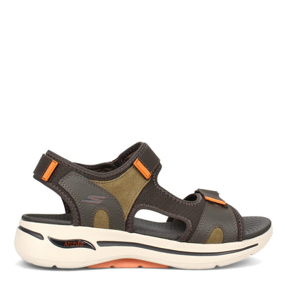 Skechers Women's Go Walk Arch Fit Sandal Mission 10 Olive Orange