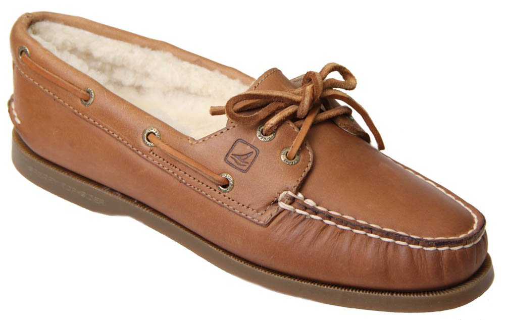 Sperry Women's A/O 2 Eye, Sahara (Shearling)-7.5