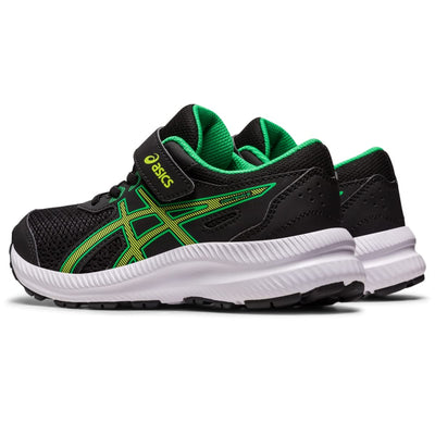 ASICS Kid's Contend 8 Pre-School Running Shoes, 1, Black/Lime Zest