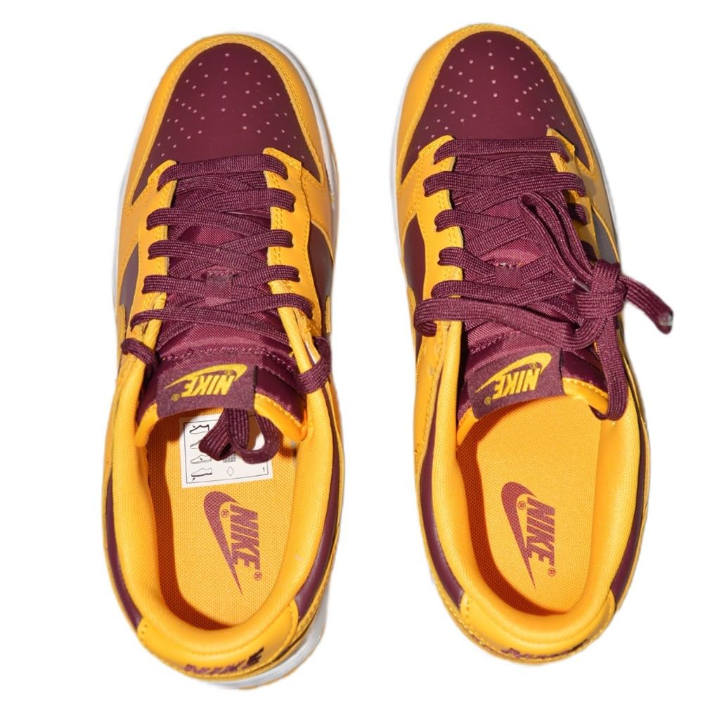 Nike mens Dunk Low 13 Burgundy Yellow