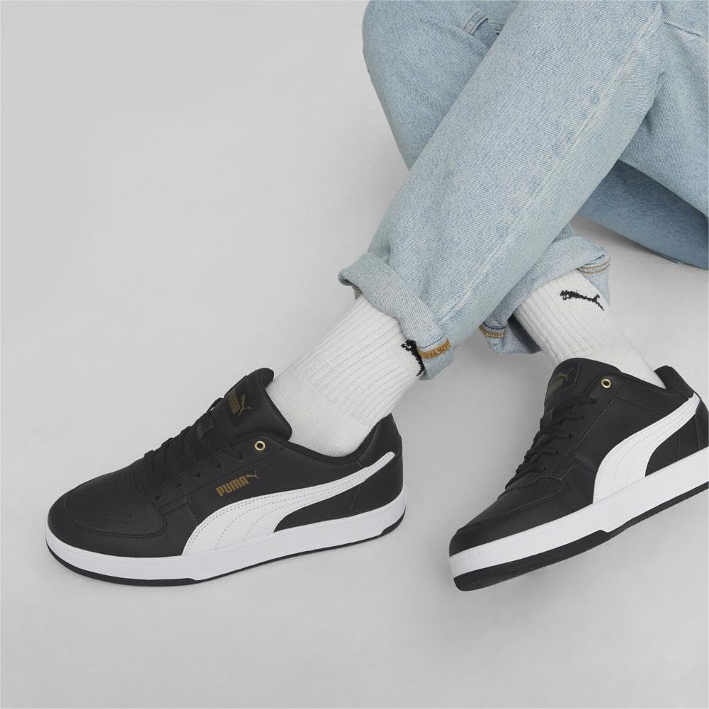 PUMA Mens Caven 2.0 Sneaker 13 Puma Black-puma White-gold