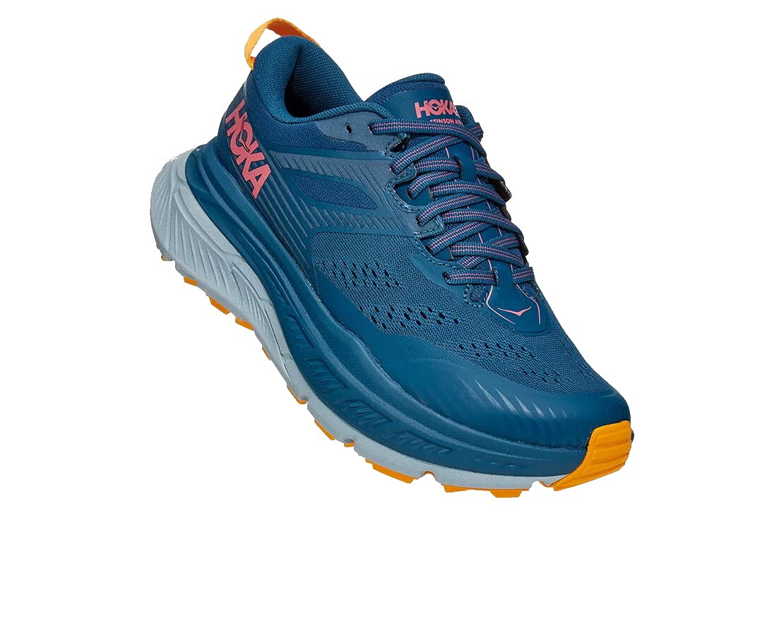 HOKA Women's Stinson ATR 6 All-Terrain Running Shoe 9.5 Moroccan Blue/Saffron