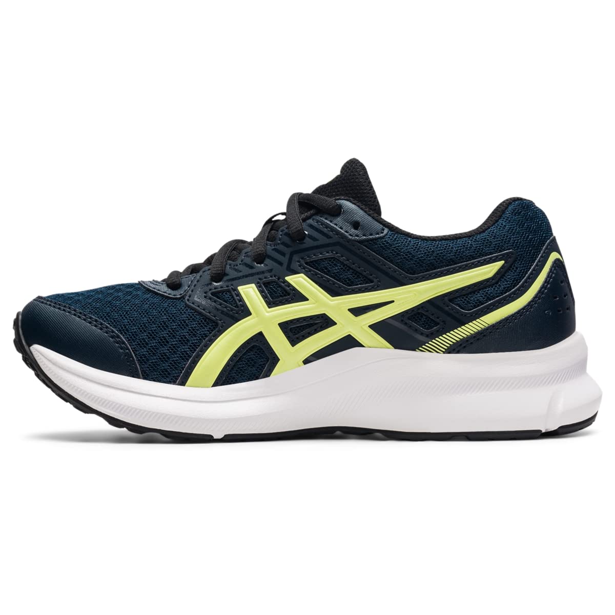 ASICS Kid's JOLT 3 Grade School Running Shoes 4 Big Kid Yellow,blue