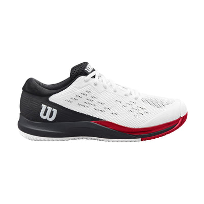 Wilson Rush Pro Ace Men's Tennis Shoe - White/Black/Poppy Red, Size 7 US