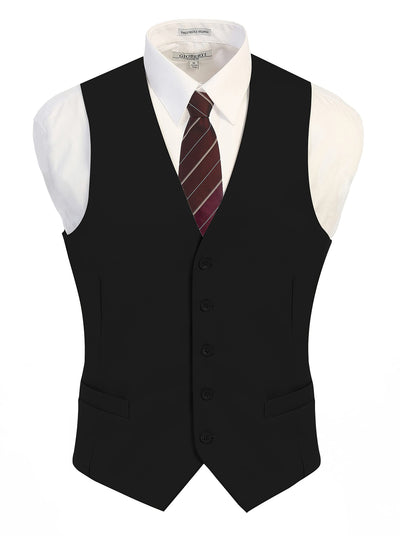 Gioberti Men's Formal Suit Vest Fit for Business or Casual Dress Medium Black