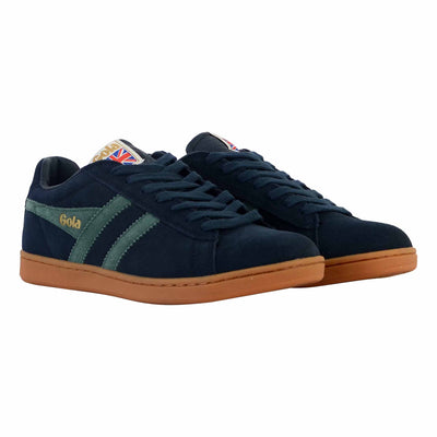 Gola Men's Equipe Suede Sneaker, Navy/Sage/Gum, 13