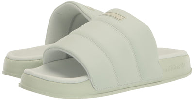 adidas Originals Women's Adilette Essential Slide Sandal 7 Linen Green/Linen Green/Linen Green