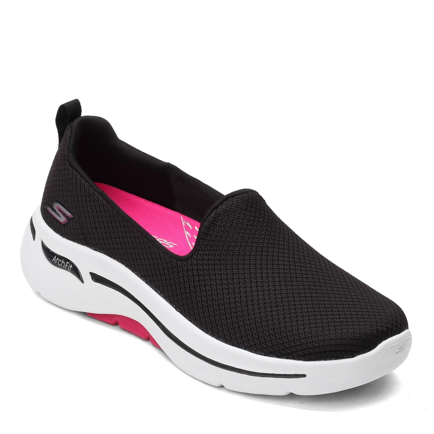 Skechers Women's Go Walk Arch Fit Grateful 8 Wide Black/Hot Pink