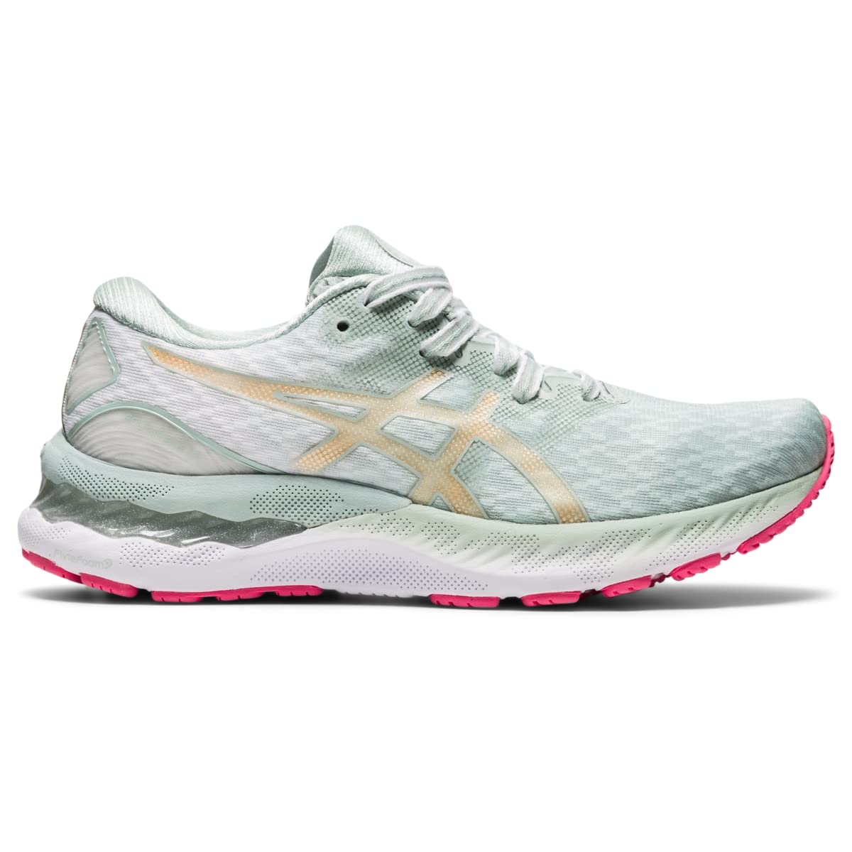 ASICS Women's Gel-Nimbus 23 Running Shoes, 11, Lichen Rock/Champagne