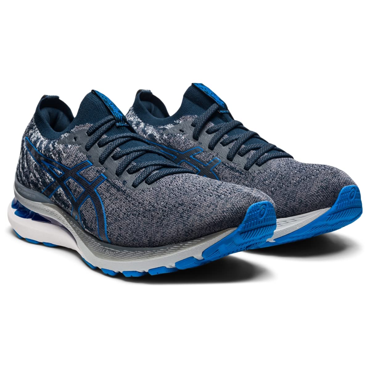 ASICS Men's Gel-Kayano 28 Mesh Knit Running Shoes, 7.5, Carrier Grey/Electric Blue