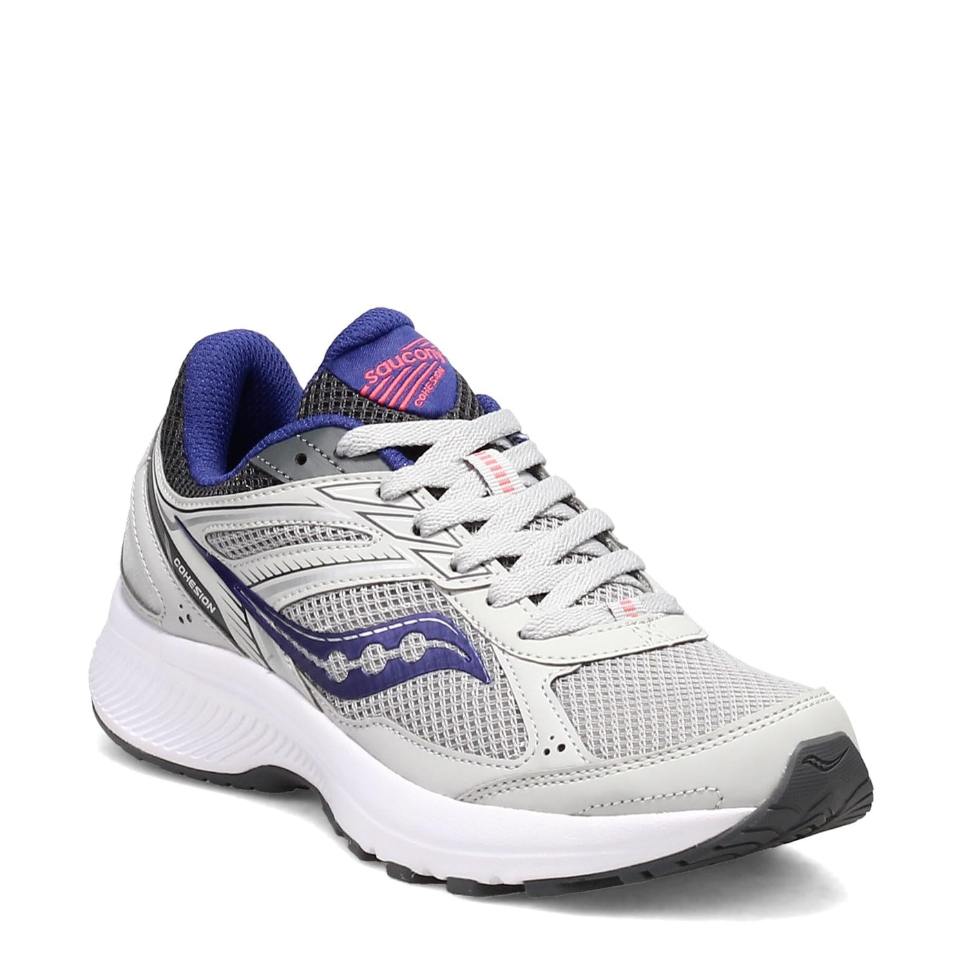 Saucony Women's Cohesion 14 Running Shoe, Grey/Purple, 8