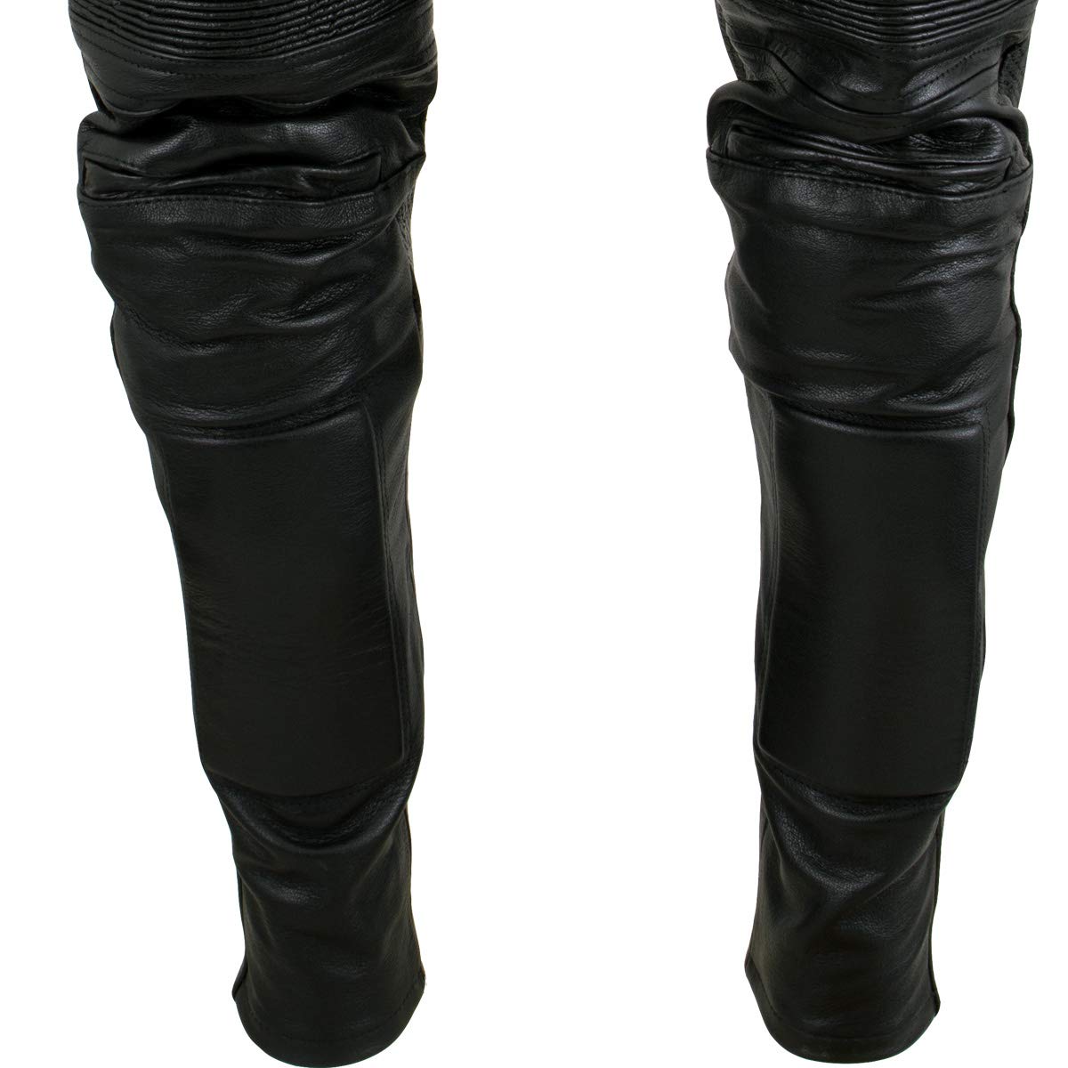 Xelement B7466 Men's 'The Racer' Black Cowhide Leather Racing Pants with X-Armor Protection - 44