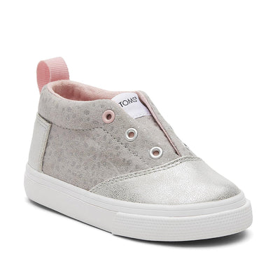 TOMS Boy's, Tiny Alpargata Fenix Mid Sneaker Toddler 6 Toddler Drizzle Grey Foil Dot Microfiber