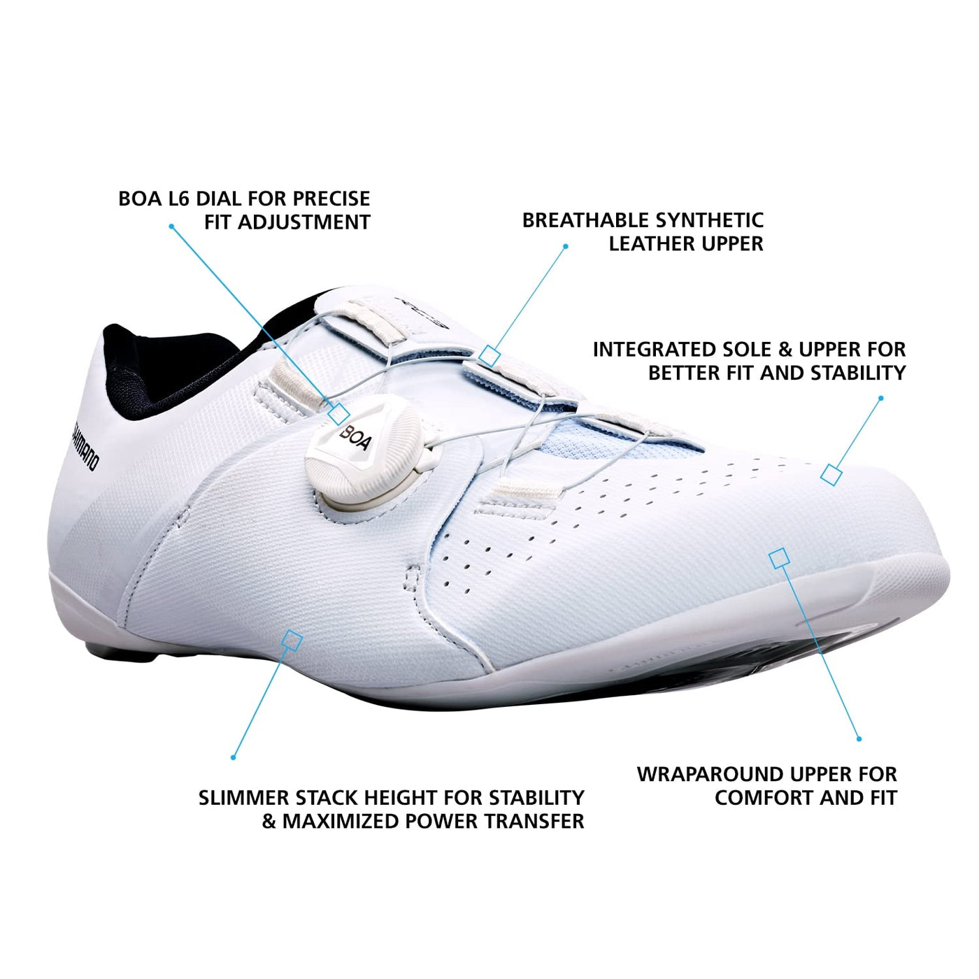 SHIMANO SH-RC300 Value-Packed Road Cycling Shoe, White, 11-11.5 Men (46 EU)