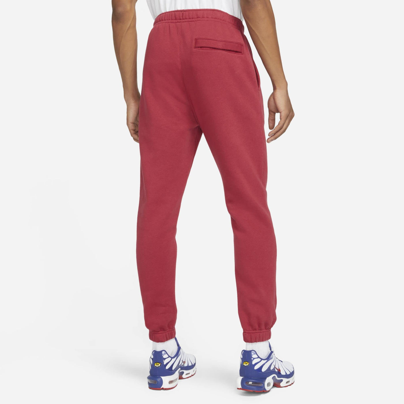 Nike Men's Sportswear Club Fleece Jogger Pants BV2737 (Pomegranate/Pomegranate/White, Large)