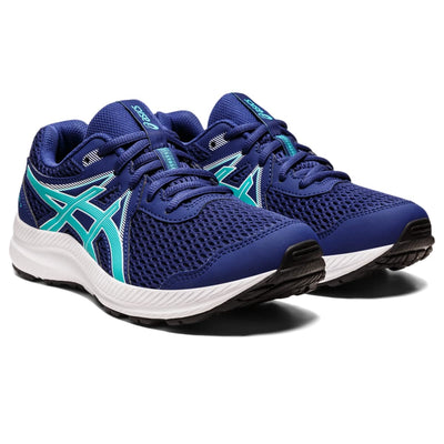 ASICS Kid's Contend 7 Grade School Running Shoe, 2, Dive Blue/SEA Glass