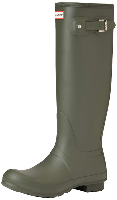 Hunter WFT1000RGL Women's Original Tall Gloss Rain Boots, Dark Olive, 5 B(M) US Women