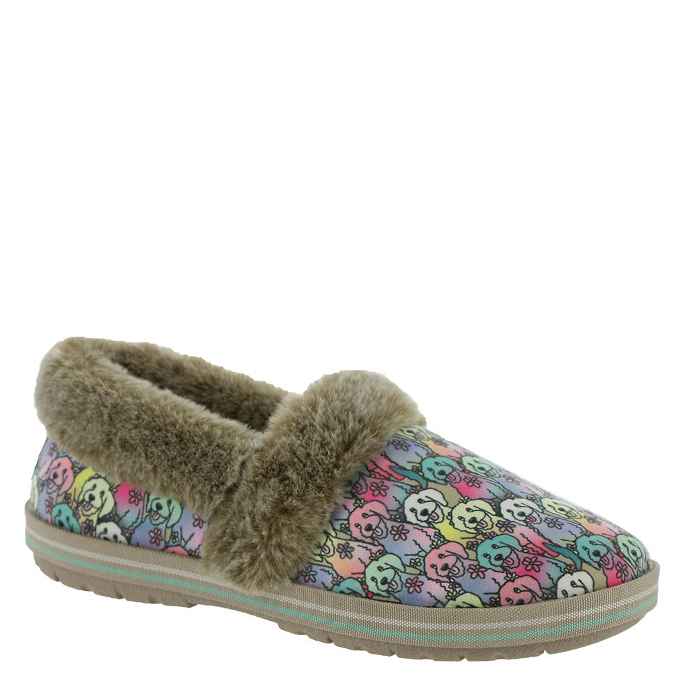 Skechers Women's Too Cozy Aloha Doodle 10 Natural-multi-dog