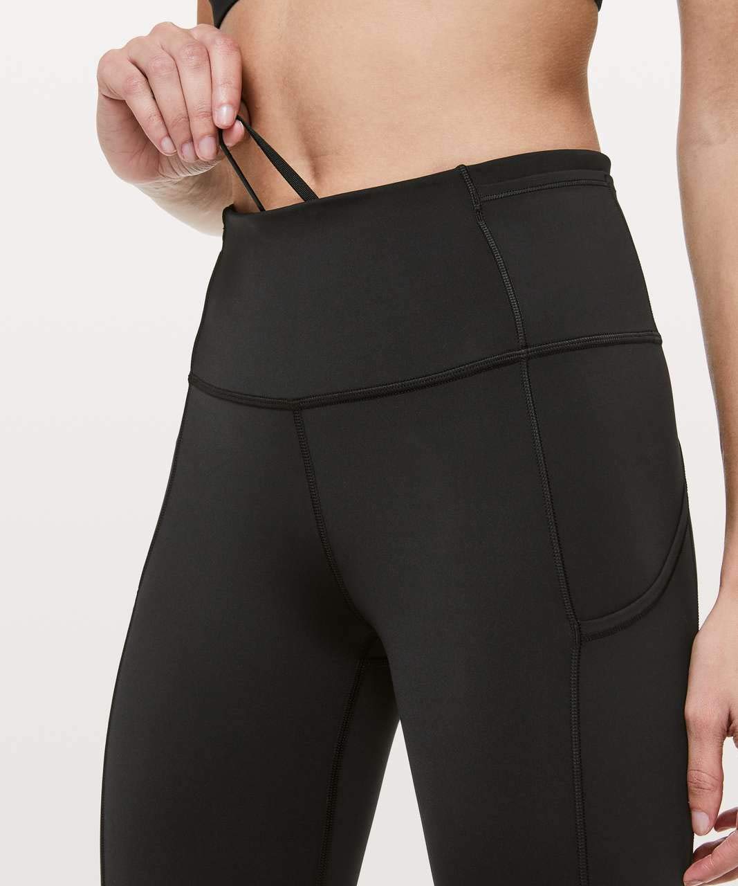 lululemon Fast and Free Hi-Rise Crop 19" (Black (Reflective), 6)